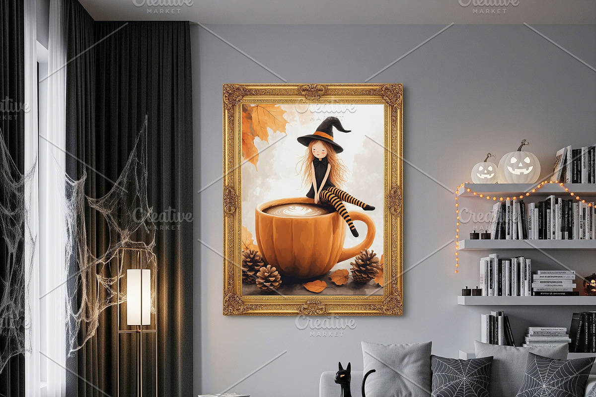 Autumn Witch on Pumpkin Cup, a Seasonal Illustration by Floraphoria (Photo 9 of 14)