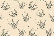 Swallow seamless Vector Pattern, a Pattern Graphic by BAD TASTE (Thumbnail 3 of 5)
