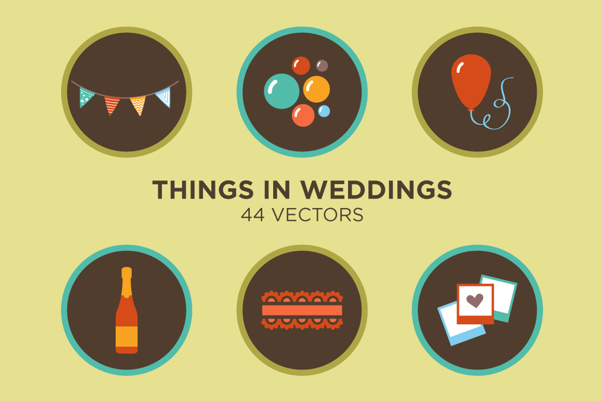 Things in Weddings - 44 Vectors, an Illustration by Little Pixel Shop (Photo 2 of 5)