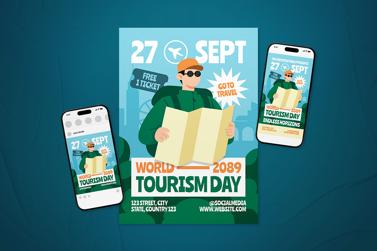 World Tourism Day Event Flyer Set, a Flyer Template by The Good Store (Photo 1 of 2)
