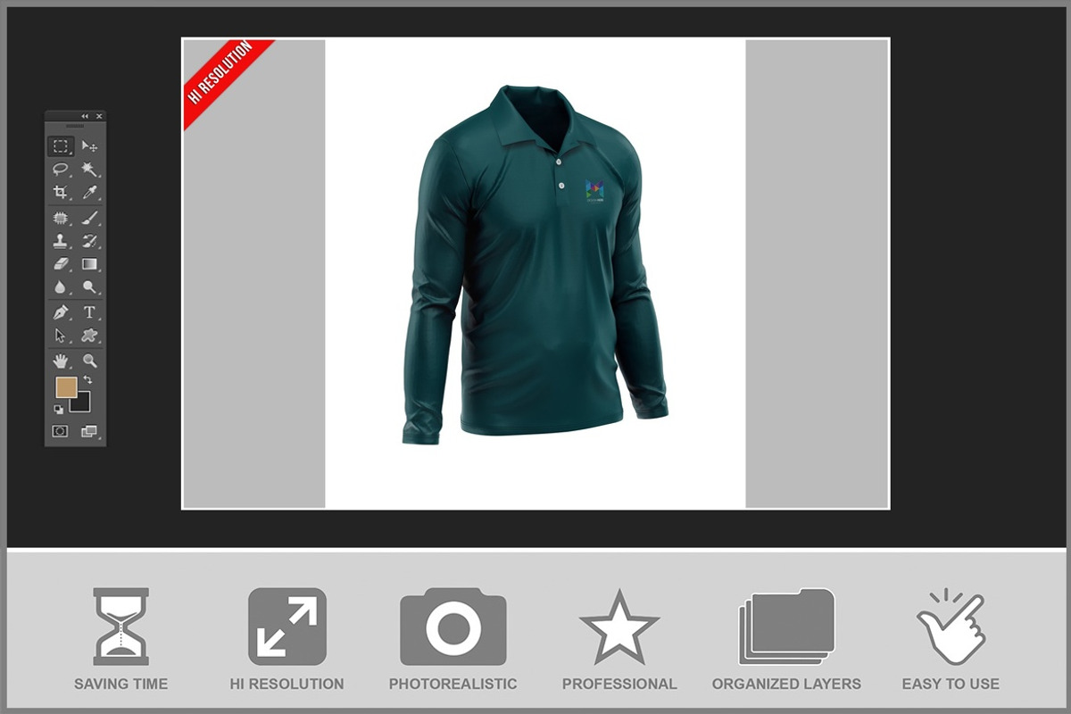Cotton Longsleeve Mockup, an Advertising Mockup by Bruno's Shop (Photo 2 of 3)