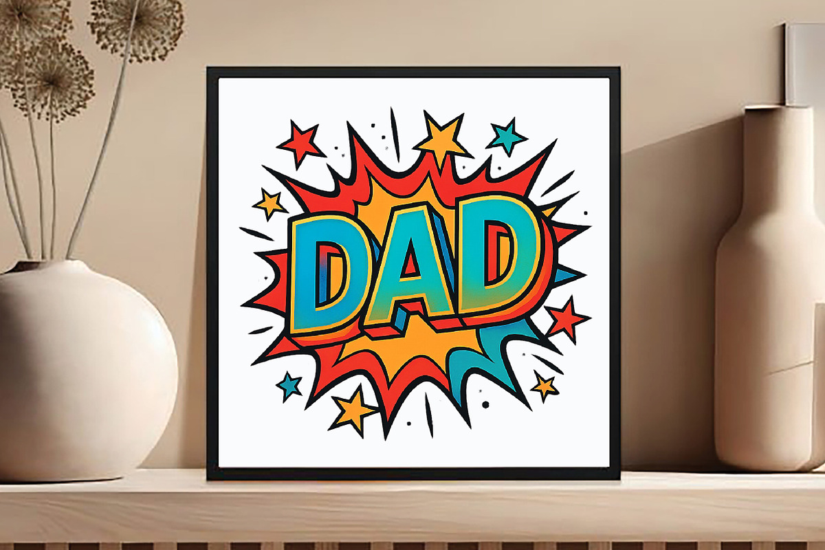 DAD Comic Style Sublimation PNG, an Illustration by DreamCafeArt (Photo 4 of 7)