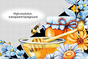 Flower honey watercolor clipart, a Food Illustration by Artmanata (Thumbnail 4 of 17)