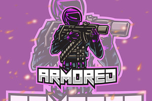 Armored Shooter Esport Gaming Logo