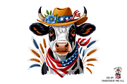 4th of July Cute Cow PNG Bundle, an Illustration by Clipart Bloom (Thumbnail 3 of 11)