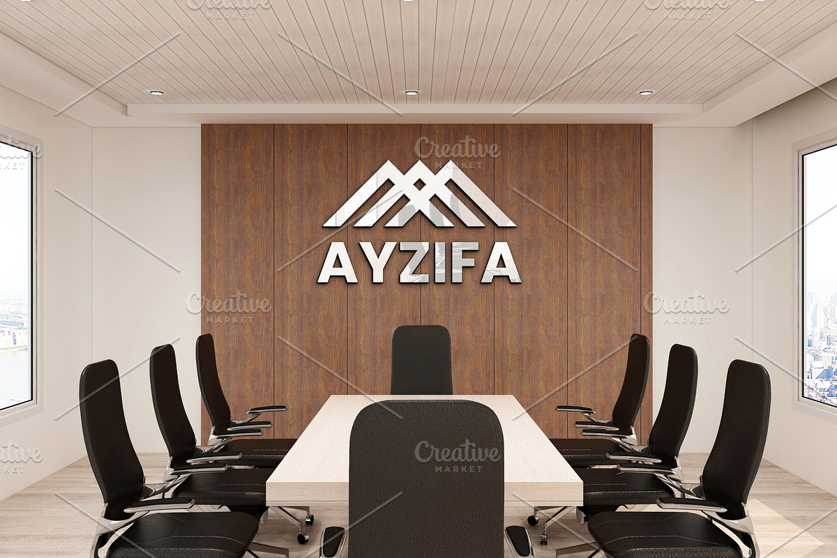 PSD Office Meeting Room Wall Mockup, a Product Mockup by Ayy (Photo 7 of 15)