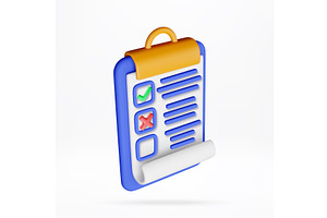 3d clipboard with mark of, an Object Illustration by Abscent