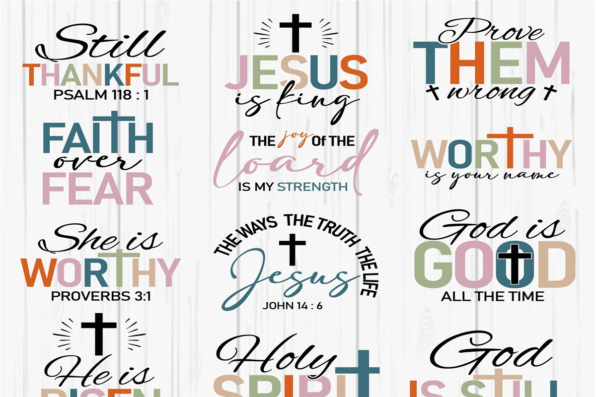 Christian Quotes Svg Png Bundle, an Object Graphic by EllaMaiyaali (Photo 2 of 9)