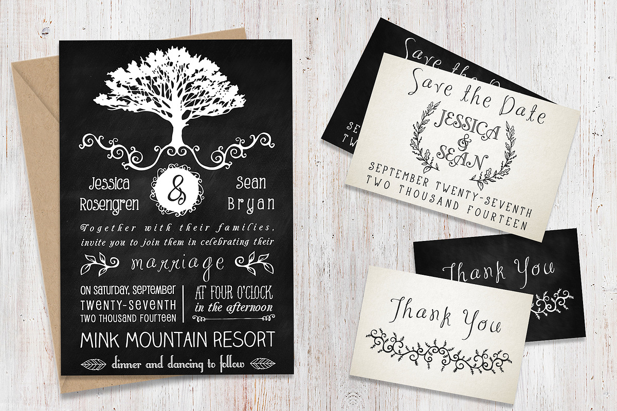 Rustic Wedding Invitation Pack, an Invitation Template by Knotted Design (Photo 2 of 4)