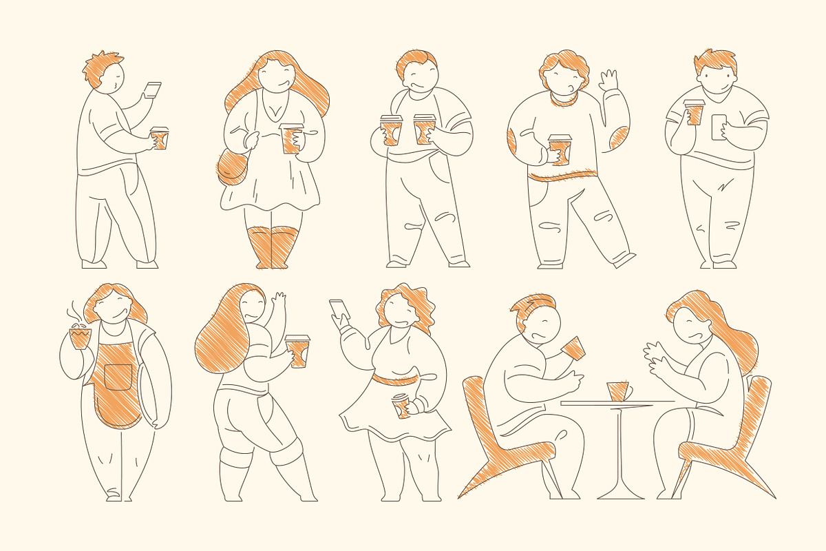 Coffee Lovers Illustration Pack, a Person Illustration by Vasya Kobelev (Photo 4 of 12)
