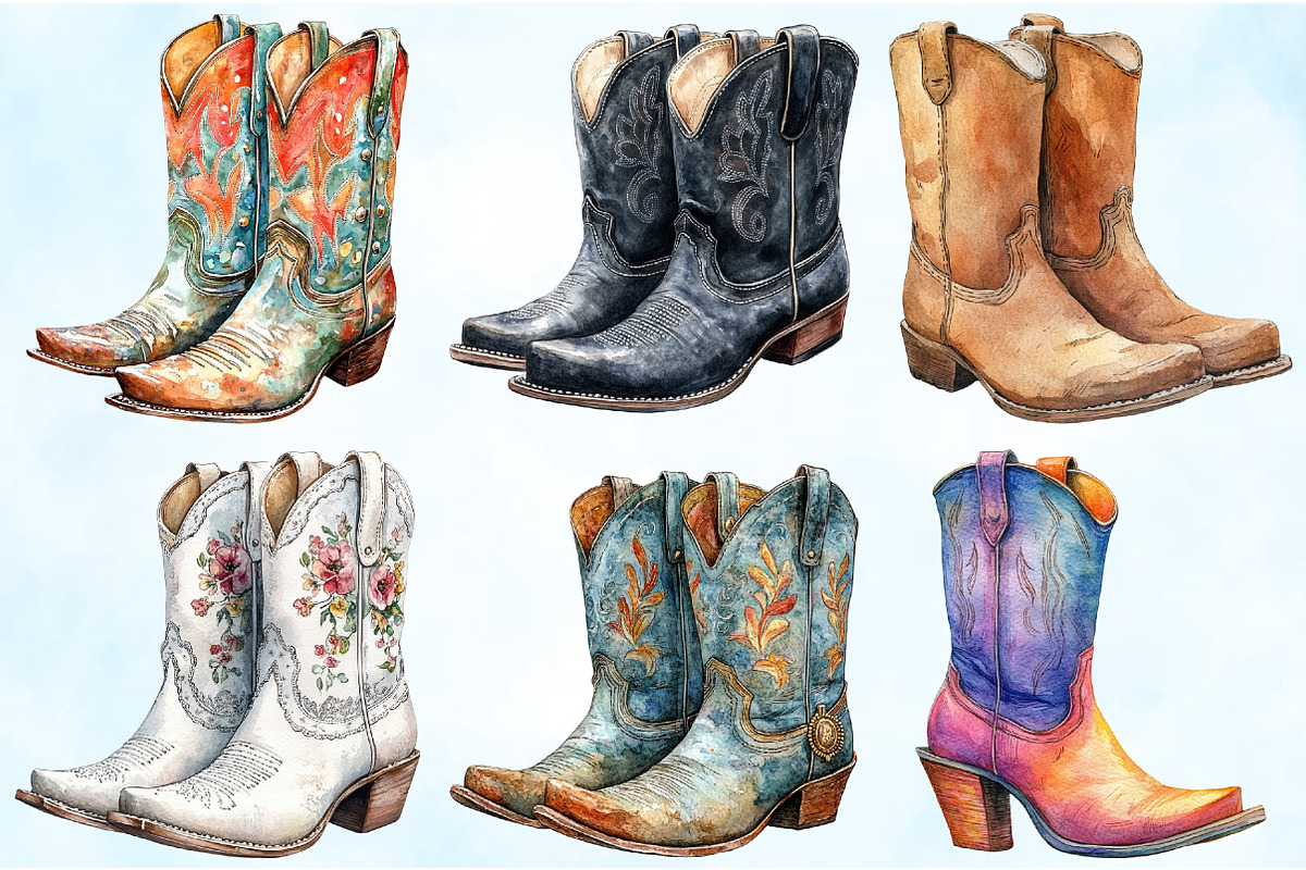 Cowboy Boots Clipart Bundle, an Illustration by Craft Nest (Photo 4 of 6)