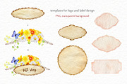 Wild flowers watercolor set, a Background Graphic by Elegantia (Thumbnail 6 of 15)