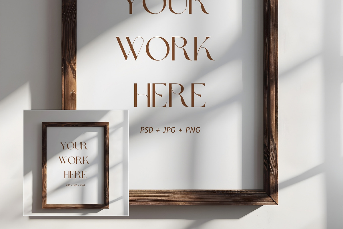 Dark Wooden Frame Mockup FR-MI-07, a Household Mockup by Callistemon Creative (Photo 3 of 9)
