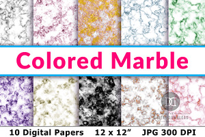 Colored Marble Digital Papers