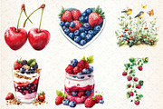 Watercolor Berries Clipart Bundle, an Illustration by DreamCafeArt (Thumbnail 4 of 7)