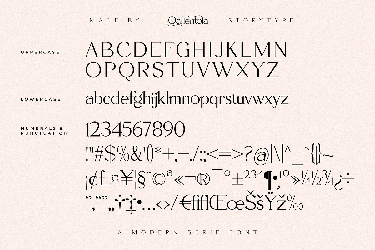 Qafientola A Modern Stylish Serif, a Serif Font by Storytype Studio (Photo 13 of 15)