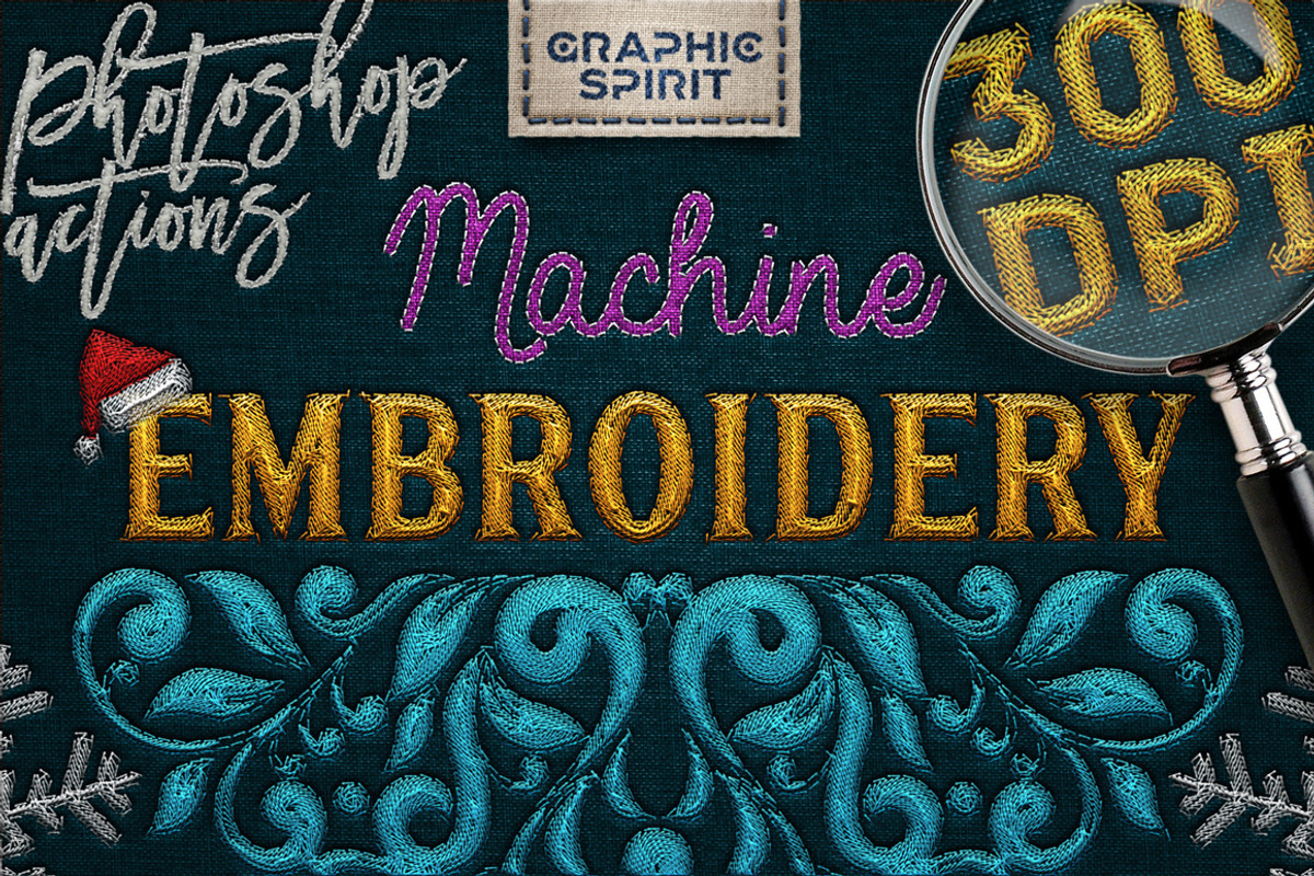 Machine Embroidery Photoshop Actions preview 6