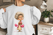 Whimsical Valentine Grandma Clipart, an Illustration by OK Design (Thumbnail 5 of 6)