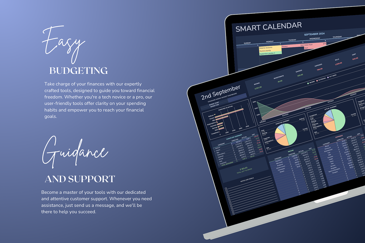 Standard Weekly Budget - Darkmode, a Templates & Theme by The Creative Plans co (Photo 9 of 10)