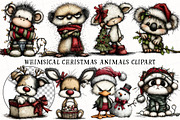 Whimsical Christmas Animals Clipart, an Illustration by OK Design (Thumbnail 2 of 6)