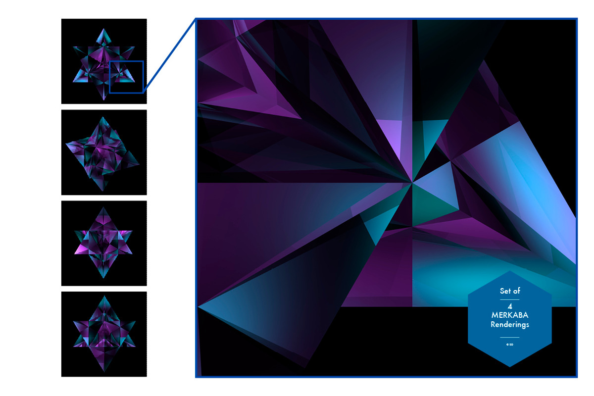 Set of 4 Merkaba Crystal Renderings, a Graphic by helloSG (Photo 2 of 2)