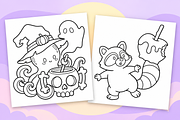 Halloween Vibes Coloring Pages #1, a Seasonal Illustration by Inkivelle Studio (Thumbnail 2 of 3)