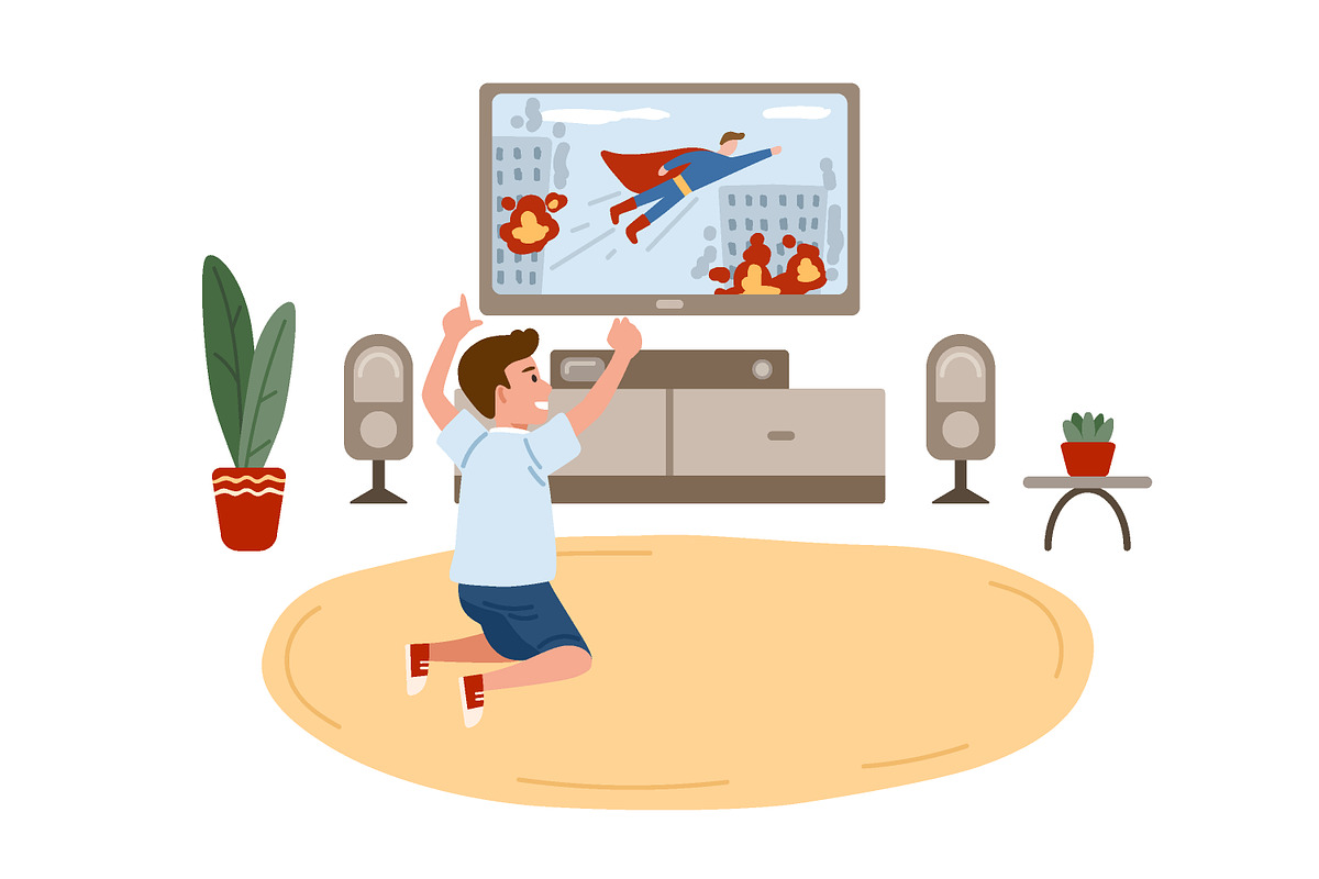 Child watching movie, a Person Illustration by Good Studio (Photo 1 of 3)