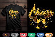 Cheers Digital T-Shirt Design, a Graphic by Vector Portal (Thumbnail 1 of 6)