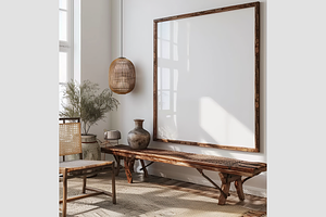 Mockup Frame in a Living Room, an Architecture Photo by GFXCity