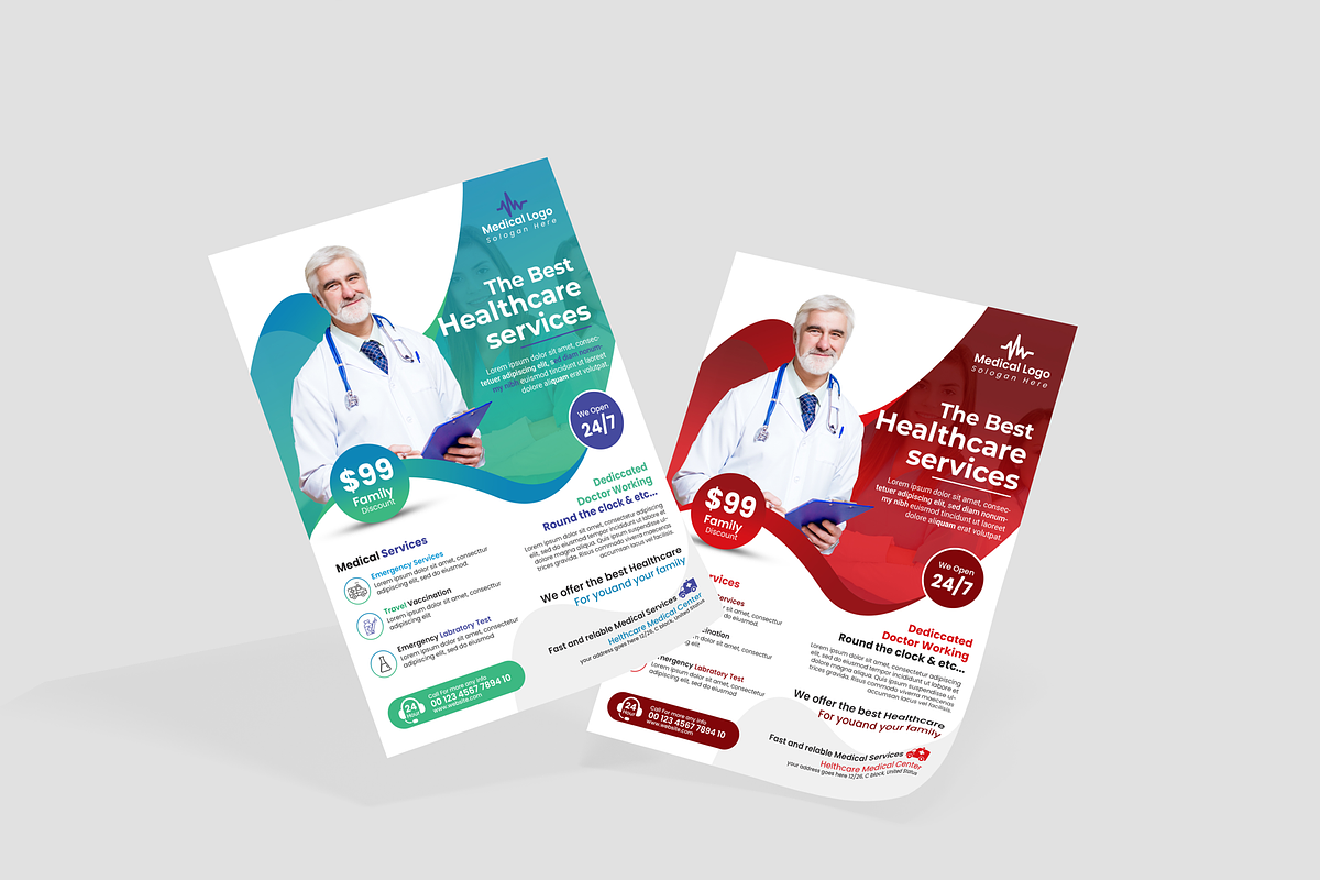 Medical & Health Flyer Template (Edi, a Flyer Template by Creativpixl (Photo 2 of 6)