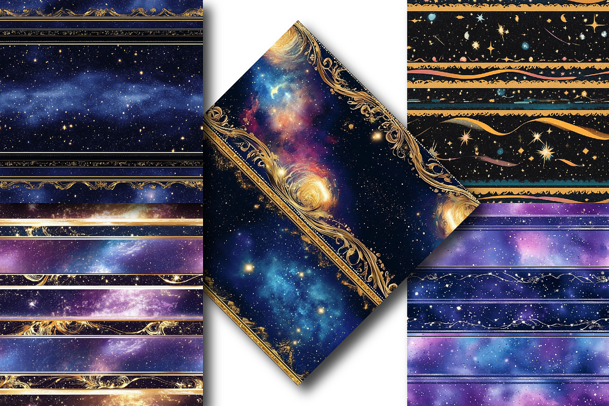 Elegant Galaxy Borders Pattern, an Illustration by DreamPrint404 (Photo 4 of 5)