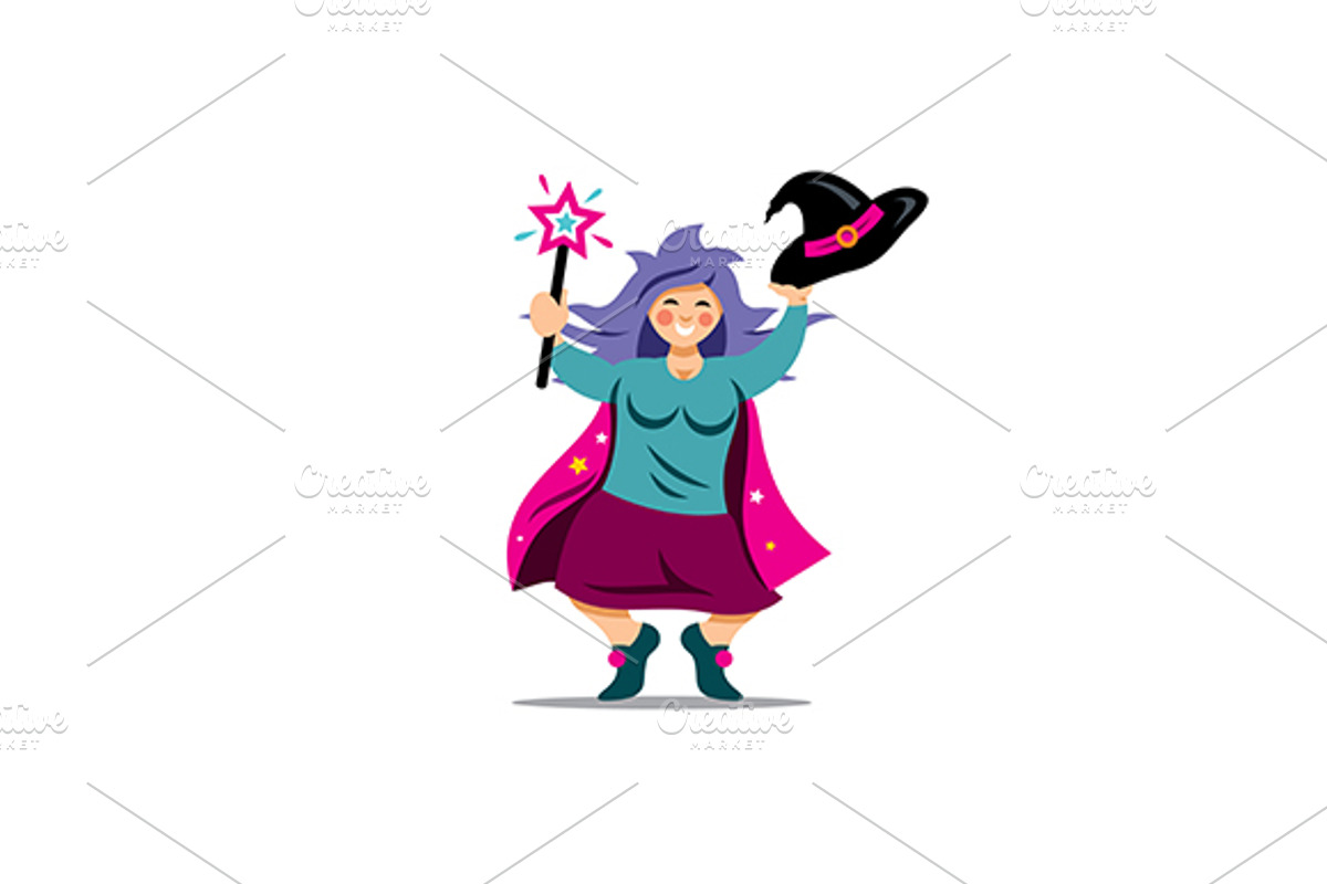 Witch with magic wand, a Branding & Logo Template by Steinar Logo