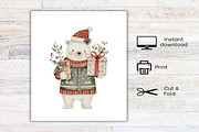 Watercolor Boho Christmas Clipart, an Illustration by Canvas Craft (Thumbnail 8 of 8)