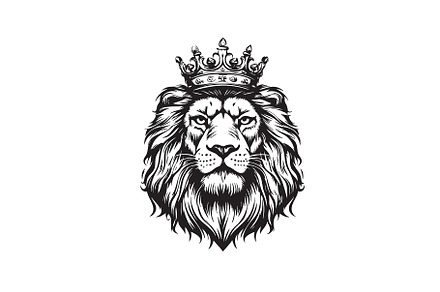 Vector of lion head wearing., an Animal Illustration by yod67