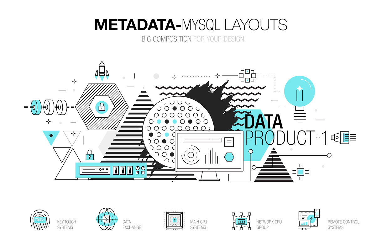 Metadata trendy compositions 7 ps, a Technology Illustration by Vladimir Vihrev (Photo 6 of 7)