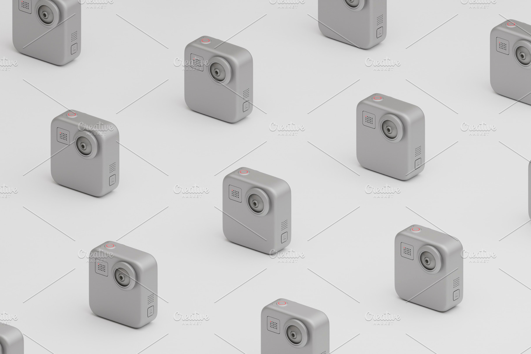 Action camera pattern background in minimalist 3D composition, a Technology Photo by RF Images