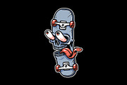 funny skull face skateboard, a Sport Illustration by gunaonedesign (Thumbnail 1 of 4)