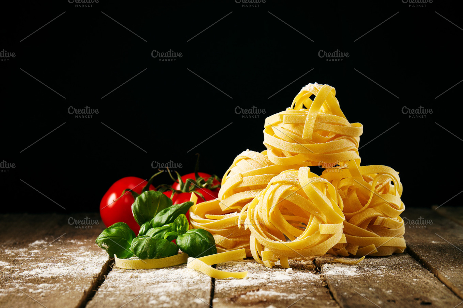 Beautiful colourful italian pasta featuring ingredient, italian, and, a Food & Drink Photo by Valeria Art