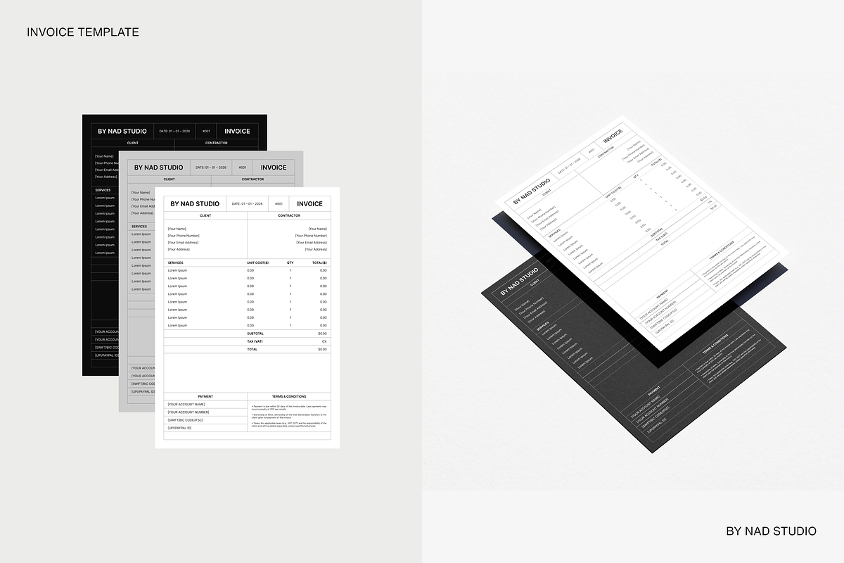 Premium Invoice (Figma & Affinity), a Stationery Template by BY NAD (Photo 2 of 3)