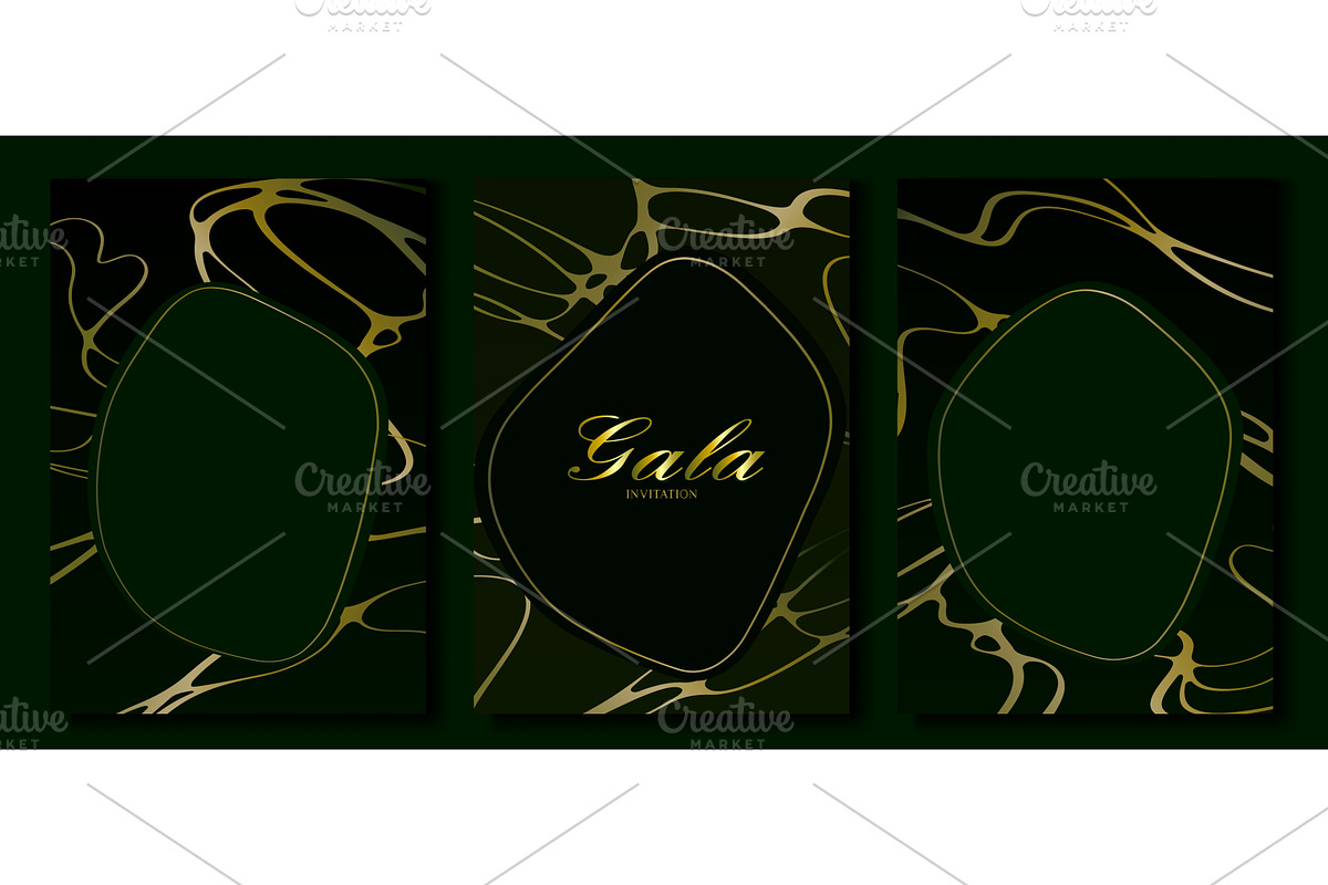 Luxury gala invitations set with, an Illustration by art PVP - market