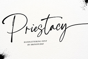 Priestacy // Handlettering Font, a Script Font by Sronstudio