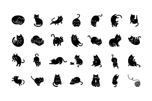 Meowers Icons And Seamless Pattern