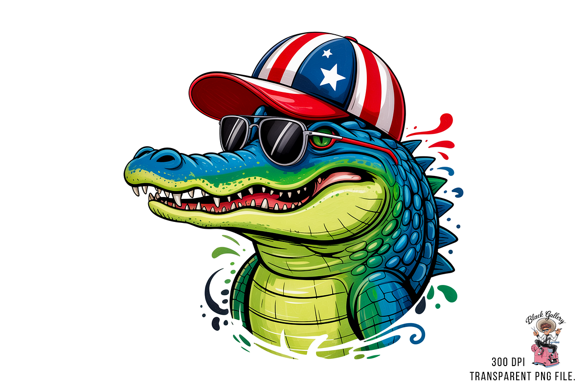Alligator Png, Patriotic Png Bundle, an Illustration by Clipart Bloom (Photo 4 of 11)