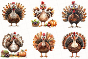 Thanksgiving Turkey Clipart, an Illustration by OK Design (Thumbnail 5 of 5)