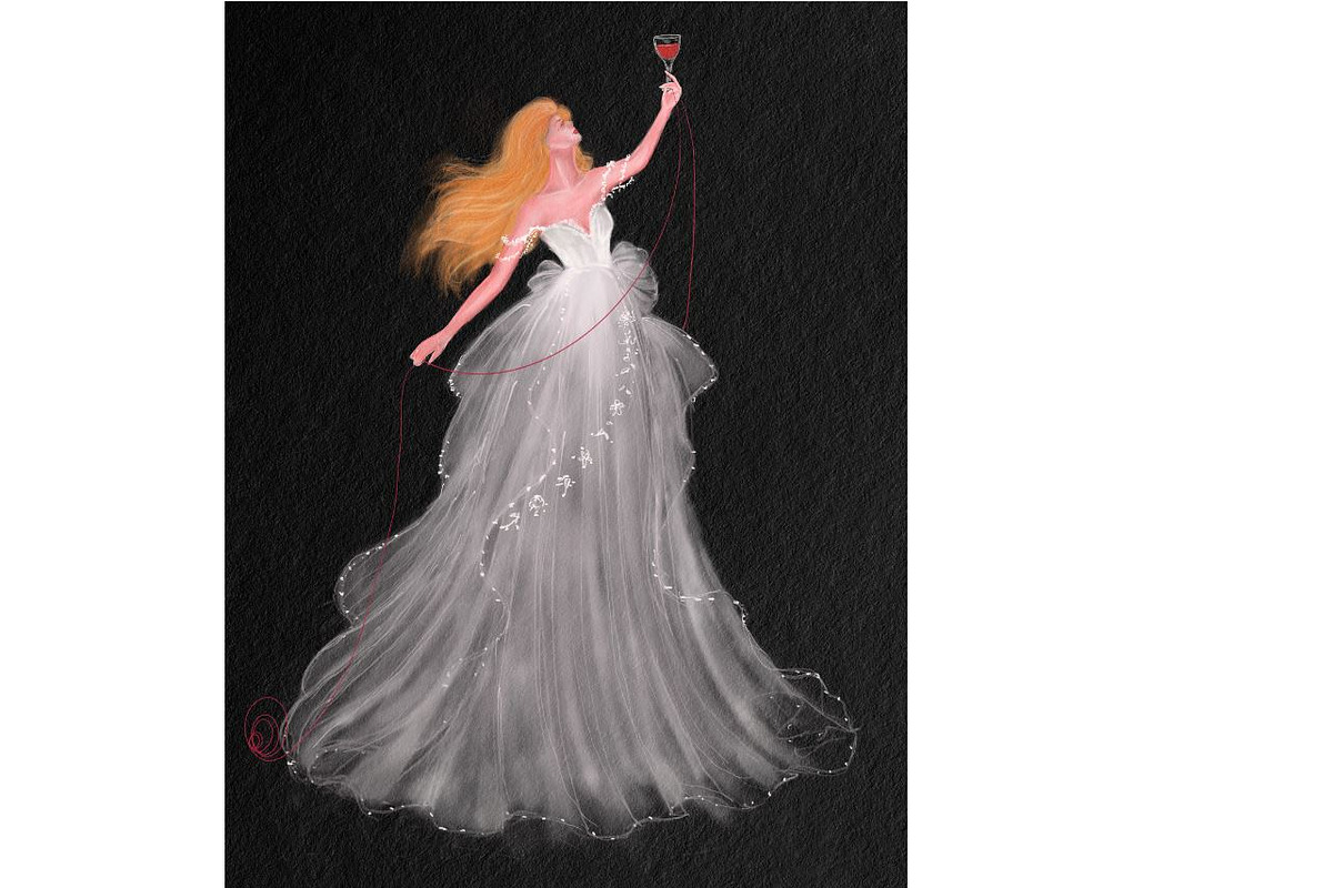 Graceful woman in white gown, a Person Illustration by tranyenhanu (Photo 1 of 3)