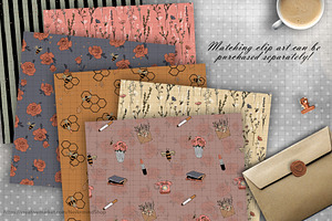 Doodle Flowers Digital Papers