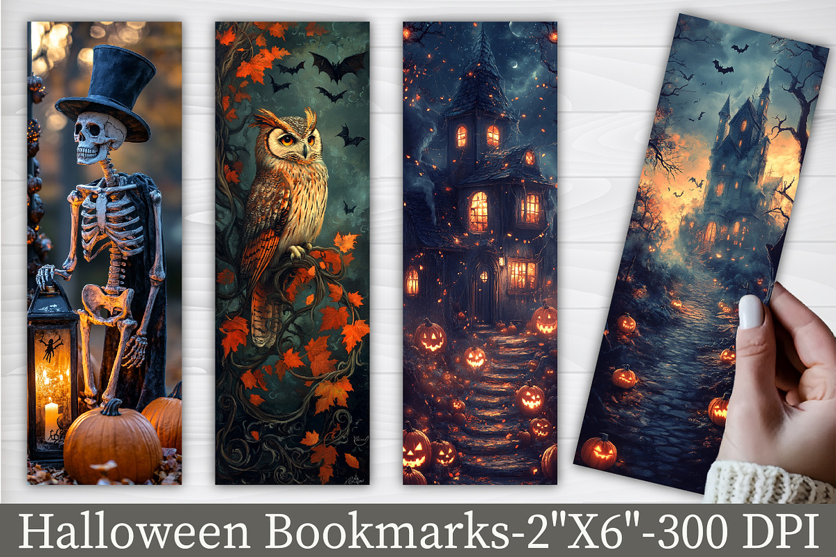Halloween Bookmarks, an Illustration by Libby Wishes