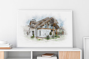 Watercolor House Painting Art Effect, an Action Add-On by MRI STUDIO (Thumbnail 5 of 17)
