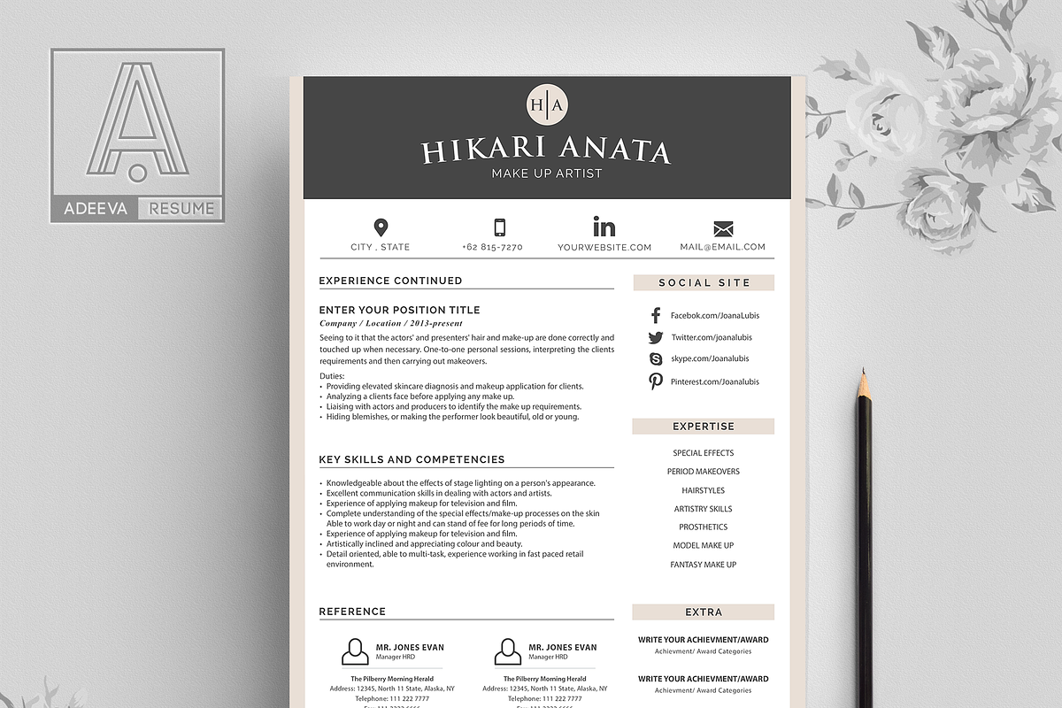 Simple Resume Template Anata, a Resume Template by AdeevaResume (Photo 3 of 4)