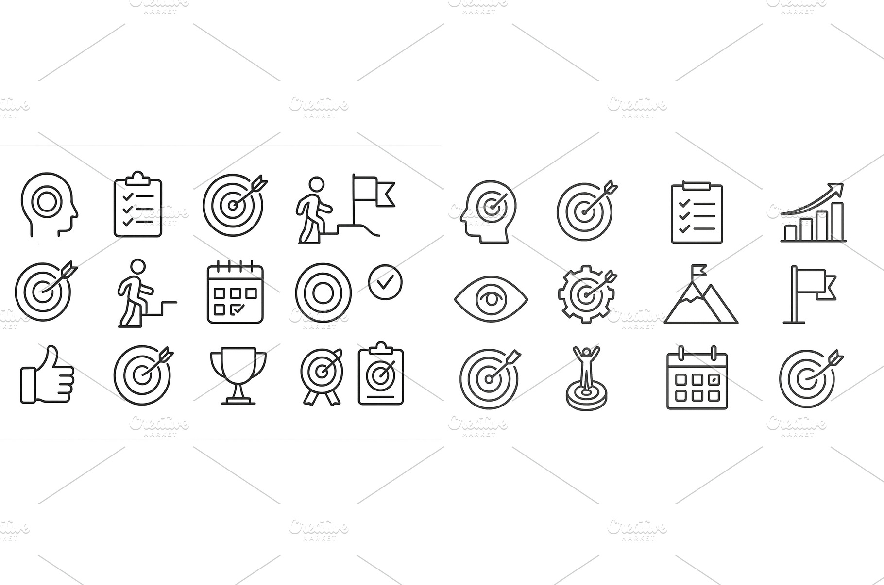 Icons depicting goal setting, an Arts & Entertainment Photo by ZinetroN